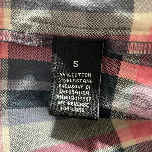 Tolani Collection Small Top Blouse Embroidered Boho Plaid - Picture 7 of 8